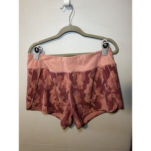 Crz Yoga Pink Camo Athletic Running Shorts Women’s Size 12